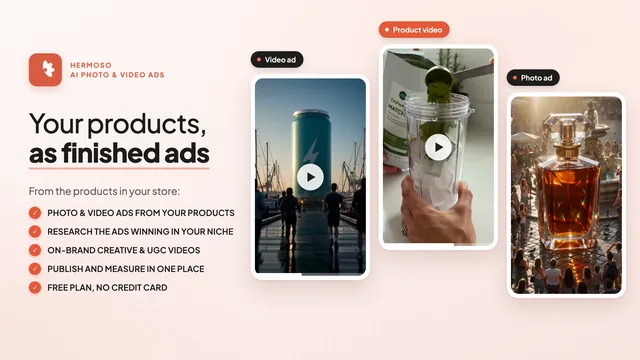 Video, product video and photo ads made with Hermoso from store products